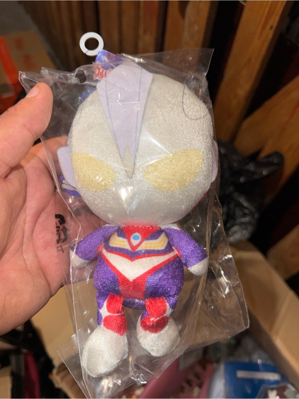 Ultraman Purple & White Plush Keychain – Cute Superhero Stuffed Toy